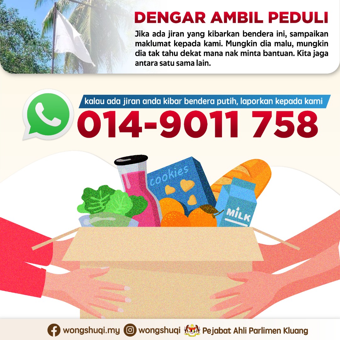 Bendera Putih Bantuan Makanan Keperluan Asas